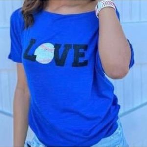 Royal Blue L⚾️ve Baseball Dolman T - NWOT